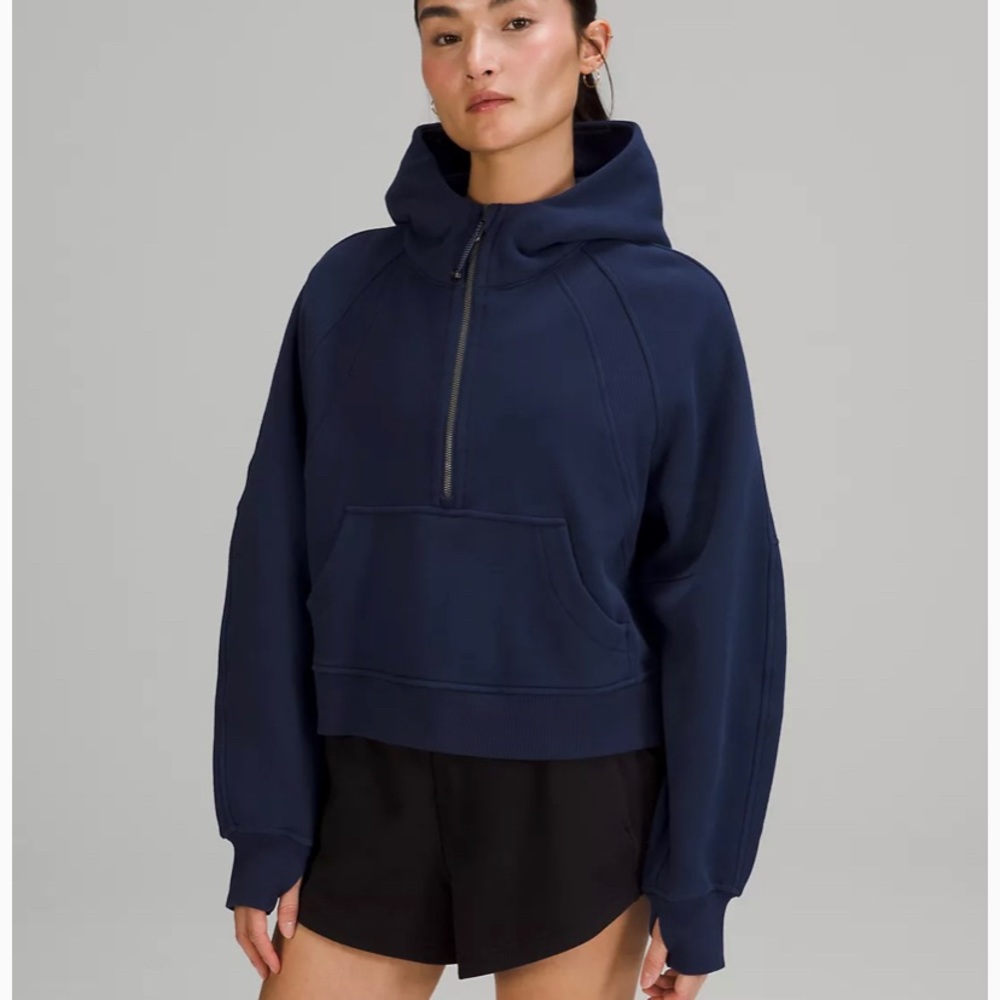 New with tags blue Scuba oversized half zip hoodie
